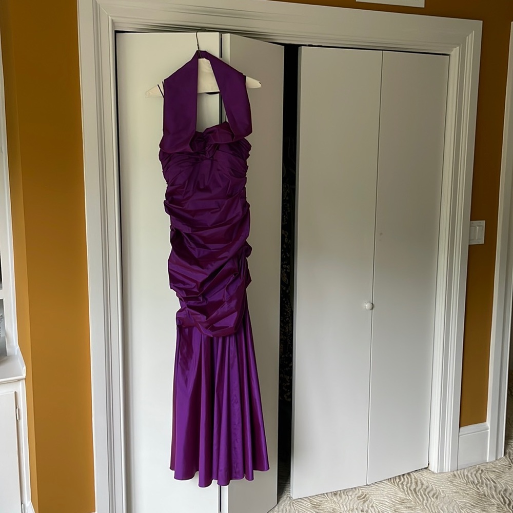 Theia cowl neck long gown. Worn once, dry cleaned, perfect condition.